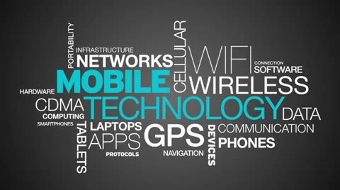 Mobile Technology Word Cloud Animation Stock Footage 22800136