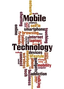 Mobile Technology, word cloud concept Stock Illustration