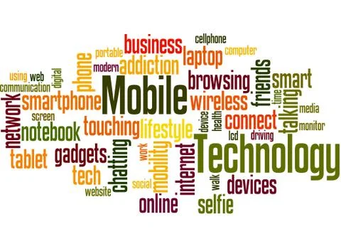 Mobile Technology, word cloud concept Stock Illustration