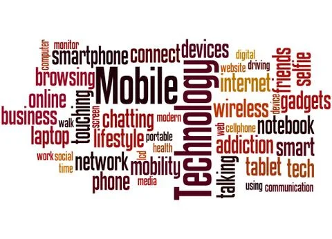 Mobile Technology, word cloud concept Stock Illustration