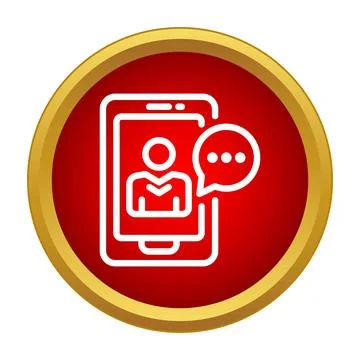 Mobile telephone showing user profile and chat bubble Stock Illustration