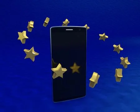 Mobile telephony eu regulated 3d rendering Stock Illustration