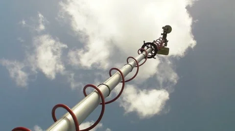 Mobile Telescopic TV-Van Broadcast Antenna Stock Footage 7903114