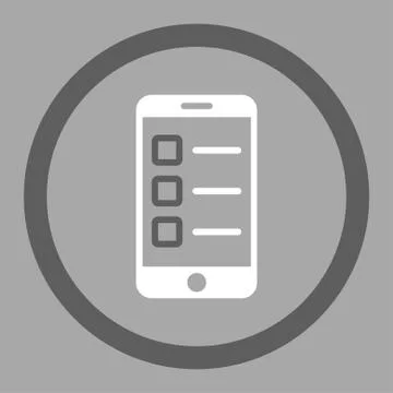 Mobile test flat dark gray and white colors rounded vector icon Illustrazione stock