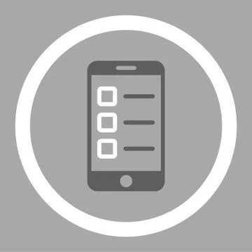Mobile test flat dark gray and white colors rounded vector icon Illustrazione stock