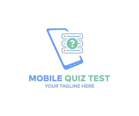 Mobile test quiz logo design. Stock Illustration