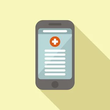 Mobile test result icon flat vector. Lab sample Stock Illustration