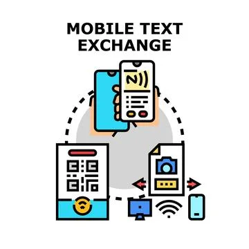 Mobile text exchange concept for data communication Stock Illustration