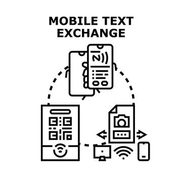 Mobile text exchange concept for data communication Stock Illustration