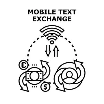 Mobile text exchange concept with digital transaction Stock Illustration