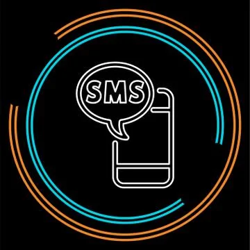 Mobile with text message vector icon Stock Illustration