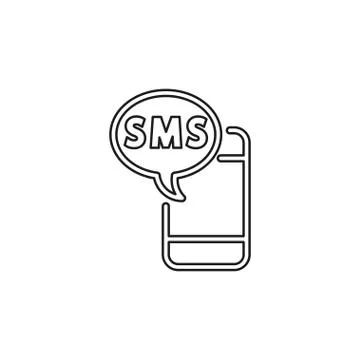 Mobile with text message vector icon Stock Illustration