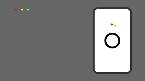 Mobile-themed loader animation displayed on a smartphone screen, featuring a Video stock 310702704