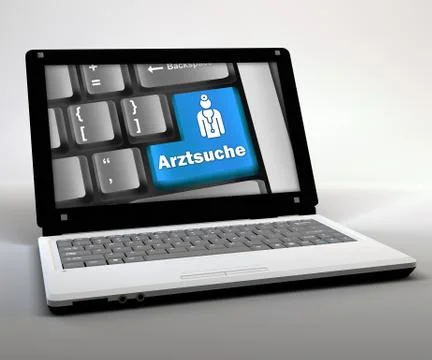 Mobile thin client / netbook "arztsuche" Stock Illustration