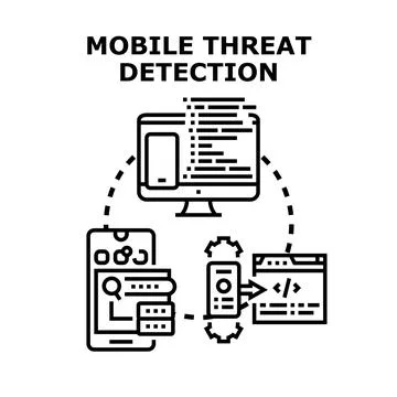 Mobile threat detection system for cyber security Stockillustratie
