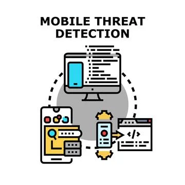 Mobile threat detection system for cyber security Stock Illustration