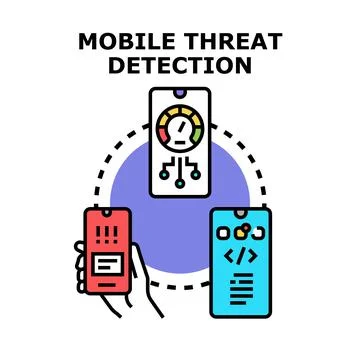 Mobile threat detection system security scanning concept Stock Illustration
