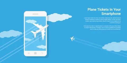 Mobile tickets service Stock Illustration