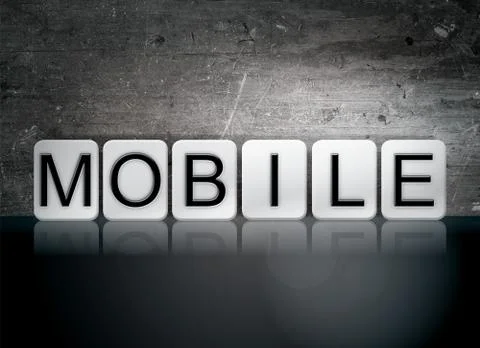 Mobile Tiled Letters Concept and Theme 스톡 일러스트