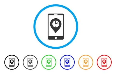 Mobile Time Pointer Rounded Icon イラスト素材