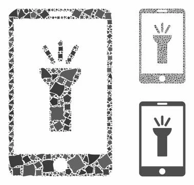 Mobile torch app Mosaic Icon of Raggy Pieces イラスト素材