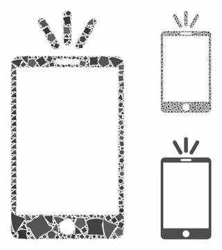 Mobile torch Composition Icon of Irregular Parts 스톡 일러스트