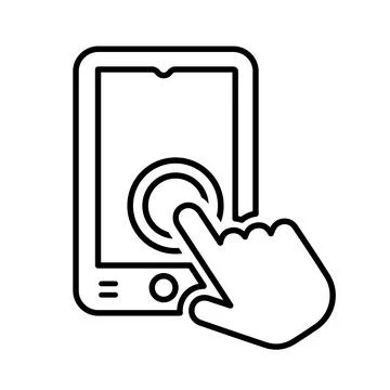 Mobile touch, gesture screen outline icon. Line art vector. Stock Illustration