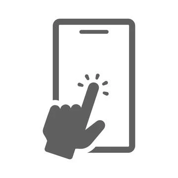Mobile, touch icon. Gray vector graphics. Illustrazione stock