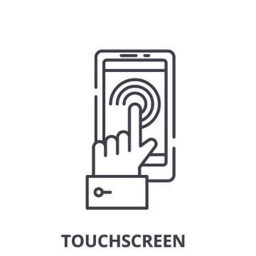Mobile touchscreen  line icon concept. Mobile touchscreen  vector line Stock Illustration