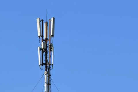 Mobile tower. Compound 5g. Mobile connection. High speed internet concept. te Stock Photos