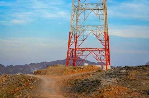 Mobile Tower on hilltop Stock Photos