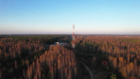 Mobile Tower installation. Cell site and Telecom Base Station. Video stock 167044928