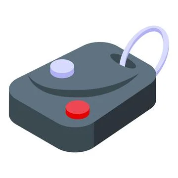 Mobile tracker tag icon isometric vector. Urban pin track Stock Illustration