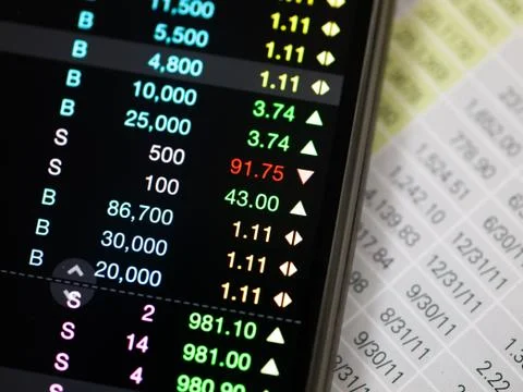 Mobile trade Stockfoto's