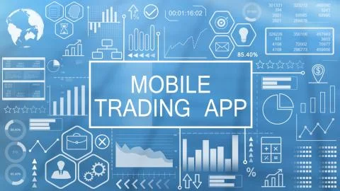 Mobile Trading App, Animated Typography Stock Illustration