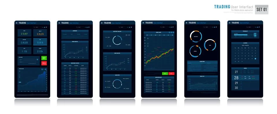 Mobile Trading User Interface 001 Illustrazione stock