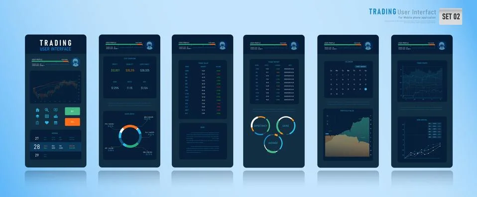 Mobile Trading User Interface 002 Stock Illustration