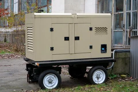 Mobile trailer type power station is an independent, complete power generator 写真素材