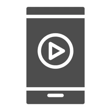 Mobile training solid icon. Study vector illustration isolated on white. Online 스톡 일러스트