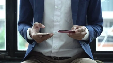 Mobile transaction customer on technology ecommerce retail website app Online Stock Footage 265928541