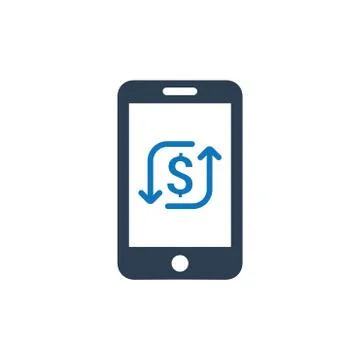 Mobile Transactions Icon Stock Illustration