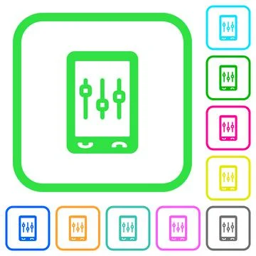 Mobile tweaking vivid colored flat icons Stock Illustration