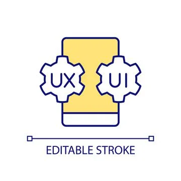 Mobile UI and UX design RGB color icon Stock Illustration