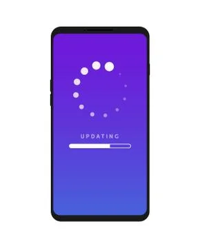 Mobile update icon, software upgrade phone. Smartphone screen flat loading イラスト素材