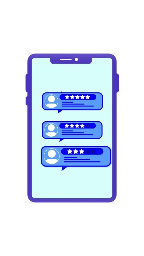 Mobile user interface animation vertical video. Clean modern design with bl.. Stock Footage 341612811