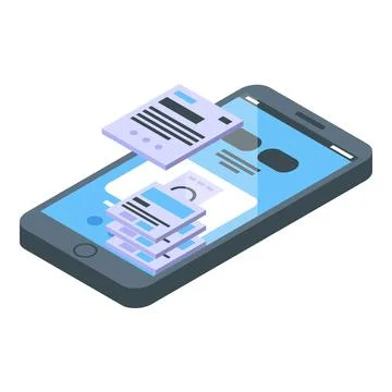 Mobile user interface icon, isometric style Illustrazione stock