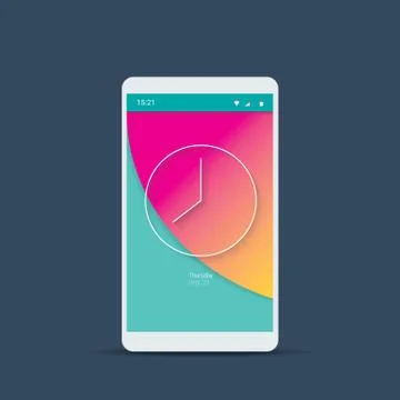 Mobile user interface login screen with analog clock symbol Stock Illustration