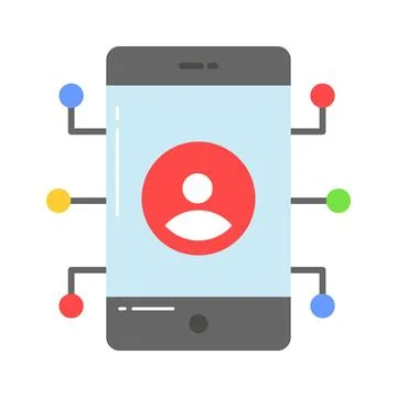 Mobile user network flat vector in editable style, ready to use and download Stock Illustration