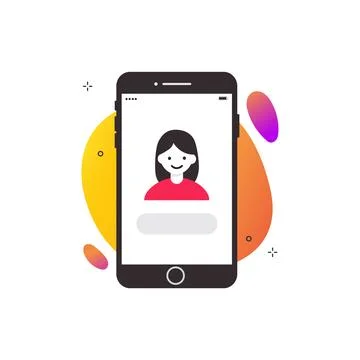 Mobile user profile icon with abstract background Stock Illustration