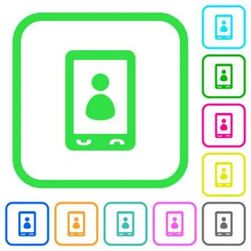 Mobile user profile vivid colored flat icons Stock Illustration